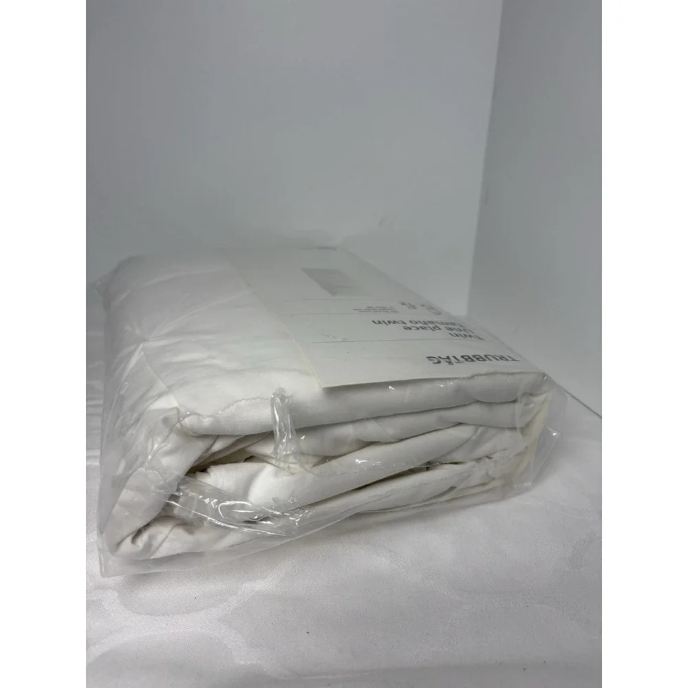 Ikea TRUBBTAG Twin Duvet Cover w/1 Pillowcases Bed Set White - New 64x86